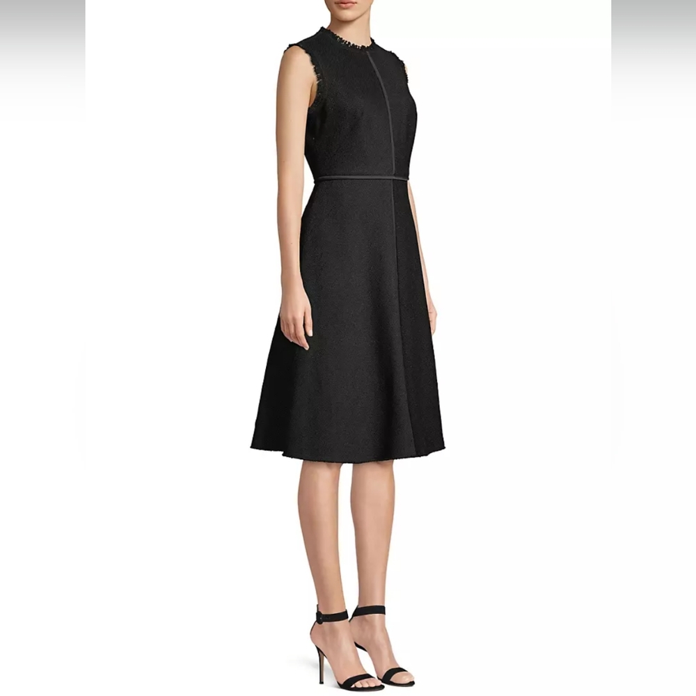 Ivanka Trump Classic Black Dress Fit & Flare Gold Chain Detail Size 12